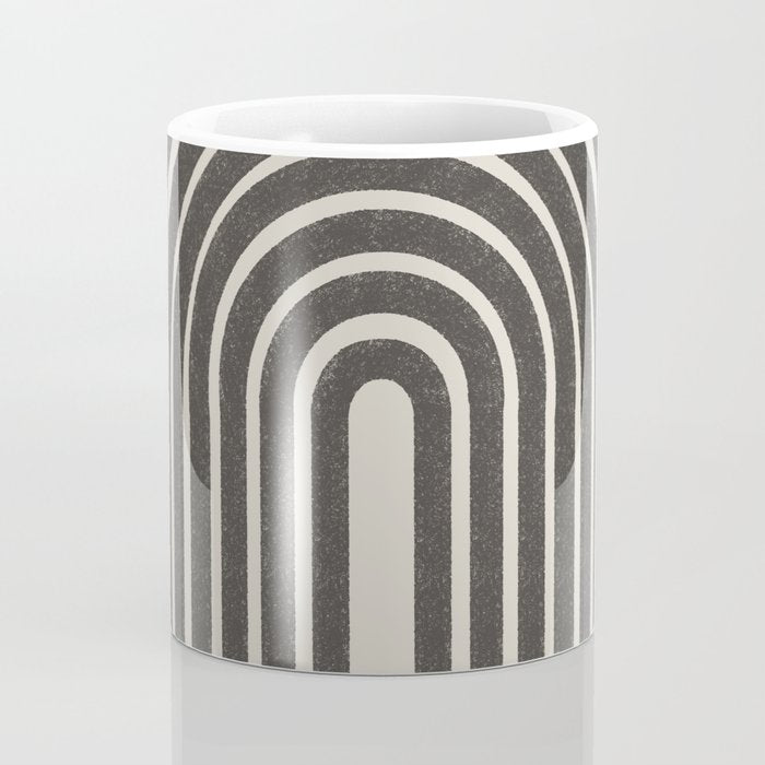 Mid Century Modern Beige and Black  Coffee Mug Gallery Image 4
