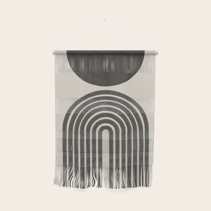 Mid Century Modern Beige and Black  Wall Hanging Gallery Image 1