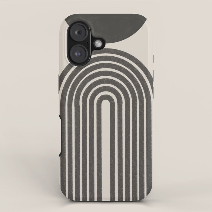 Mid Century Modern Beige and Black  iPhone Case Gallery Image 1