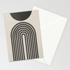 Mid Century Modern Beige and Black  Stationery Card Gallery Image 2