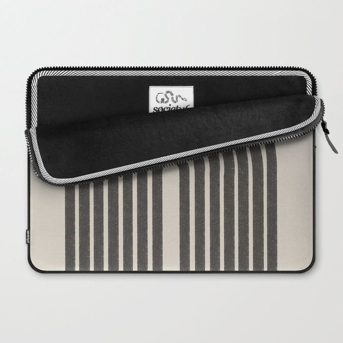 Mid Century Modern Beige and Black  Laptop Sleeve Gallery Image 2