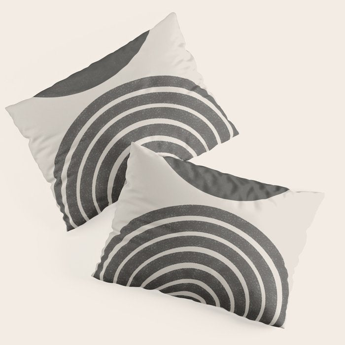 Mid Century Modern Beige and Black  Pillow Sham Gallery Image 3