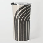Mid Century Modern Beige and Black  Travel Mug Gallery Image 3