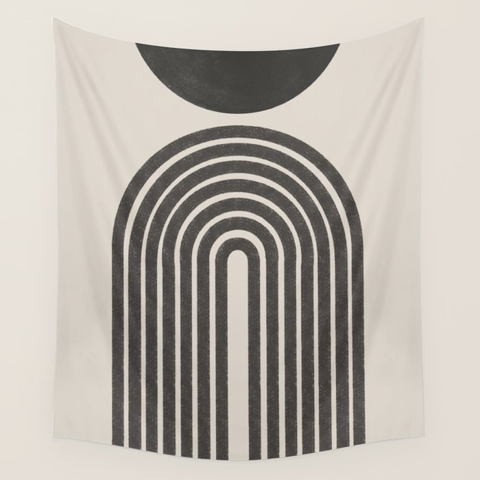 Mid Century Modern Beige and Black  Wall Tapestry Gallery Image 4