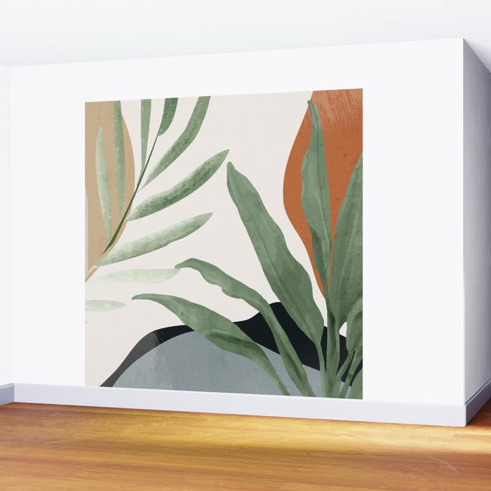 Abstract Art Tropical Leaves 10 Wall Mural Gallery Image 2