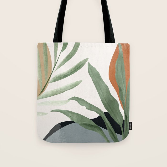 Abstract Art Tropical Leaves 10 Tote Bag Gallery Image 1