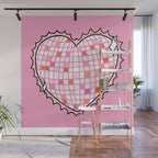 Disco Ball Heart Wall Mural Gallery Image 1