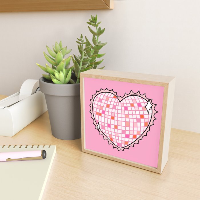 Disco Ball Heart Mini Art Print Gallery Image 2
