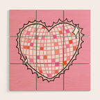 Disco Ball Heart Wood Wall Art Gallery Image 1