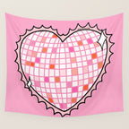 Disco Ball Heart Wall Tapestry Gallery Image 4