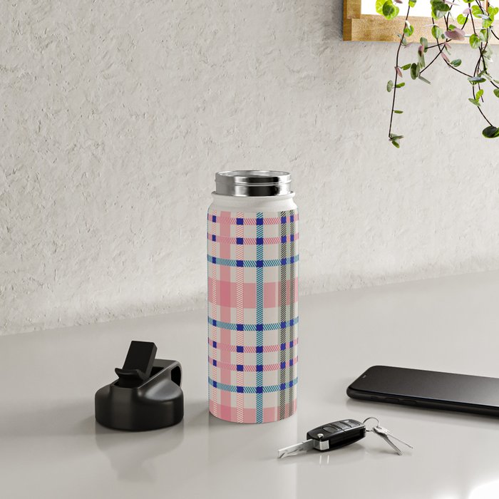 Vibrant Plaid Fusion B Water Bottle Gallery Image 4