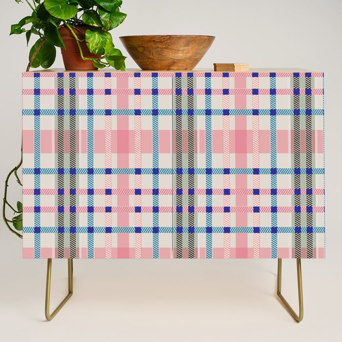 Vibrant Plaid Fusion B Credenza Gallery Image 1