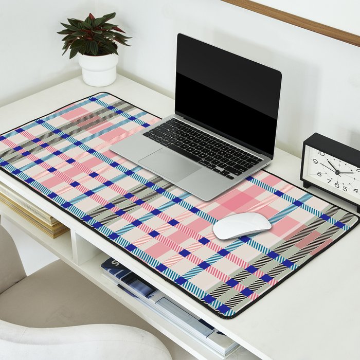 Vibrant Plaid Fusion B Desk Mat Gallery Image 2