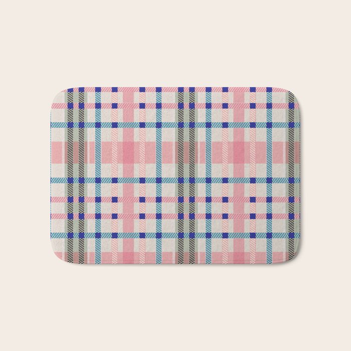 Vibrant Plaid Fusion B Bath Mat Gallery Image 1