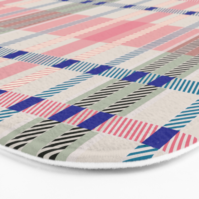 Vibrant Plaid Fusion B Bath Mat Gallery Image 3