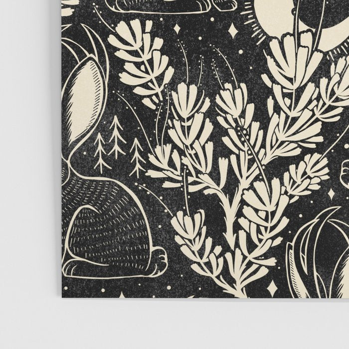 Jackalope - black and cream  Poster Gallery Image 3