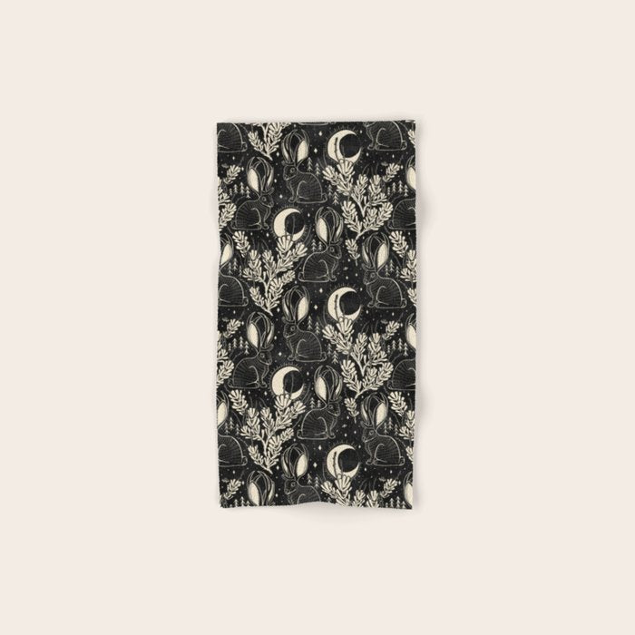 Jackalope - black and cream  Bath Towel Gallery Image 1