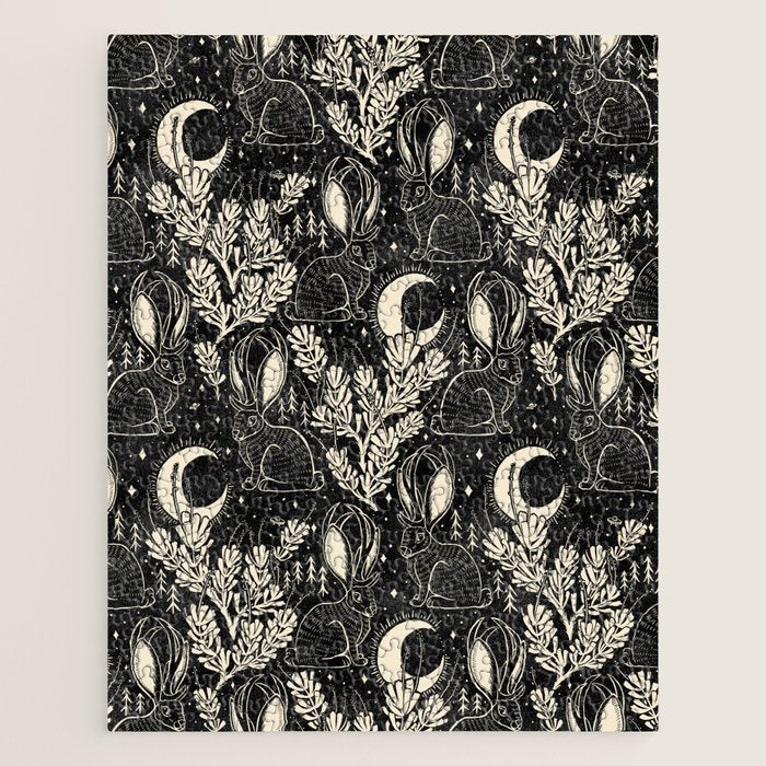 Jackalope - black and cream  Jigsaw Puzzle Gallery Image 1