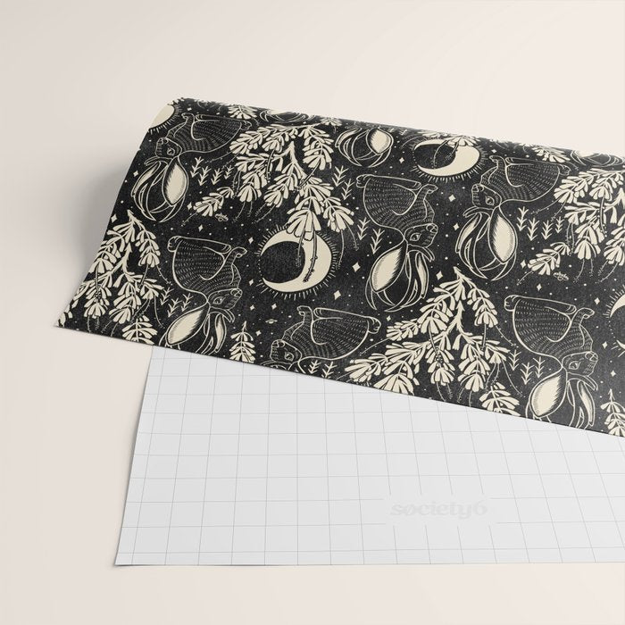Jackalope - black and cream  Wrapping Paper Gallery Image 2