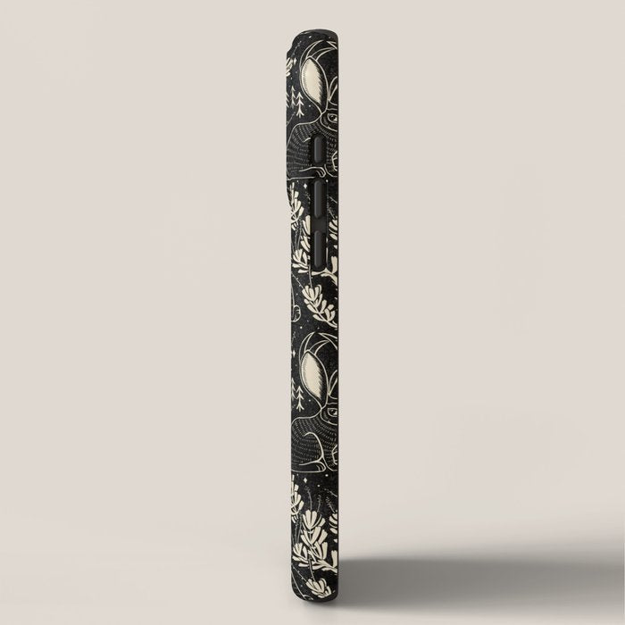 Jackalope - black and cream  iPhone Case Gallery Image 2