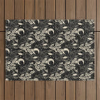 Jackalope - black and cream  Outdoor Rug Gallery Image 1