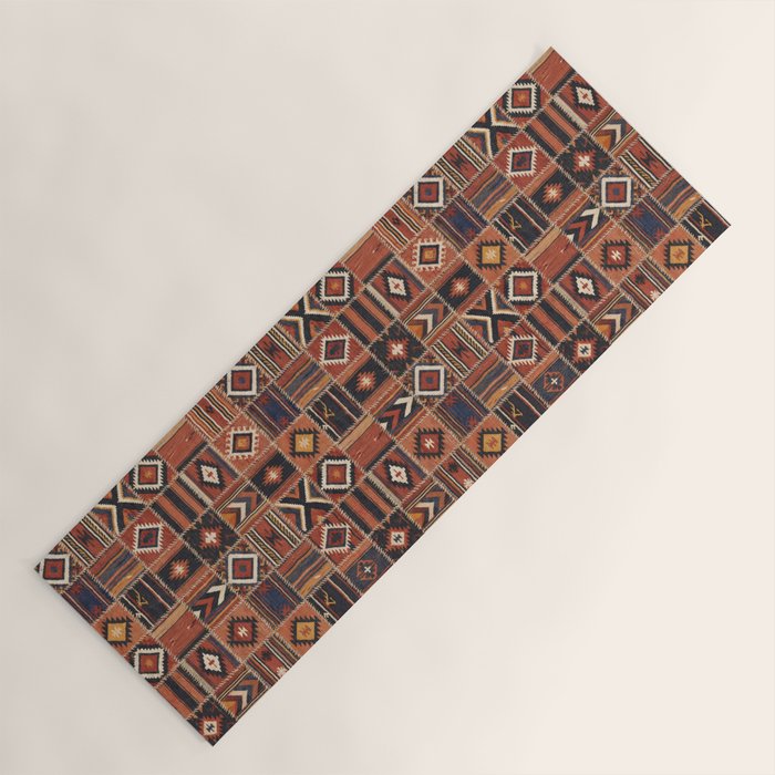 Geometric Tribal Patchwork Rug Design Yoga Mat Gallery Image 1
