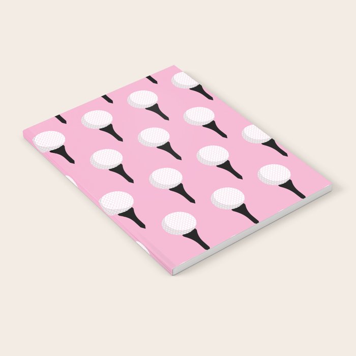 Golf Ball & Tee Pattern (Pink) Notebook Gallery Image 2
