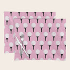 Golf Ball & Tee Pattern (Pink) Placemat Gallery Image 1