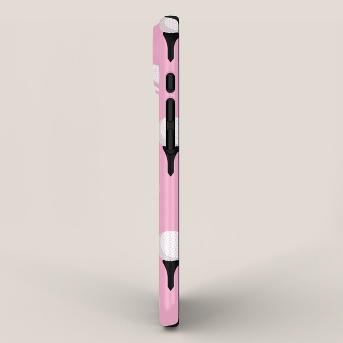 Golf Ball & Tee Pattern (Pink) iPhone Case Gallery Image 2