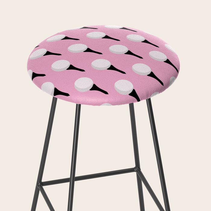 Golf Ball & Tee Pattern (Pink) Stool Gallery Image 2