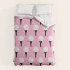 Golf Ball & Tee Pattern (Pink) Comforter Gallery Image 6