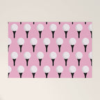 Golf Ball & Tee Pattern (Pink) Welcome Mat Gallery Image 1