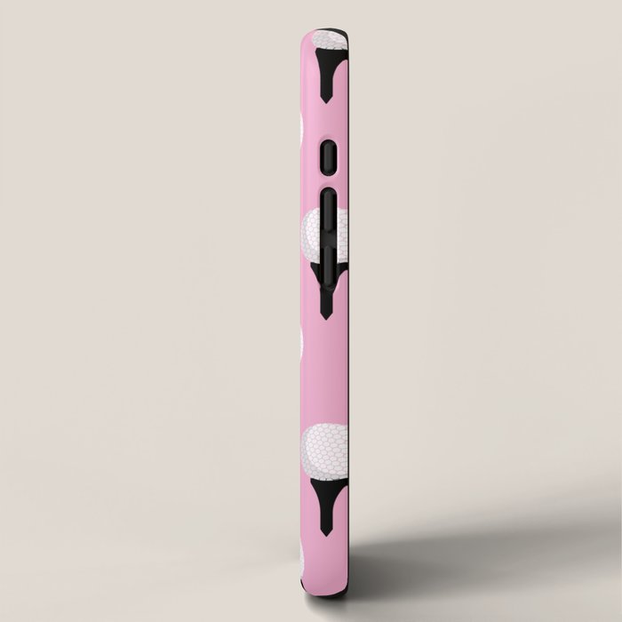 Golf Ball & Tee Pattern (Pink) iPhone Case Gallery Image 2