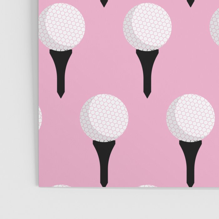 Golf Ball & Tee Pattern (Pink) Poster Gallery Image 3