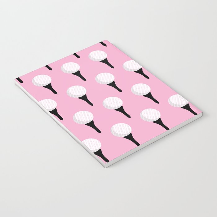 Golf Ball & Tee Pattern (Pink) Notebook Gallery Image 3