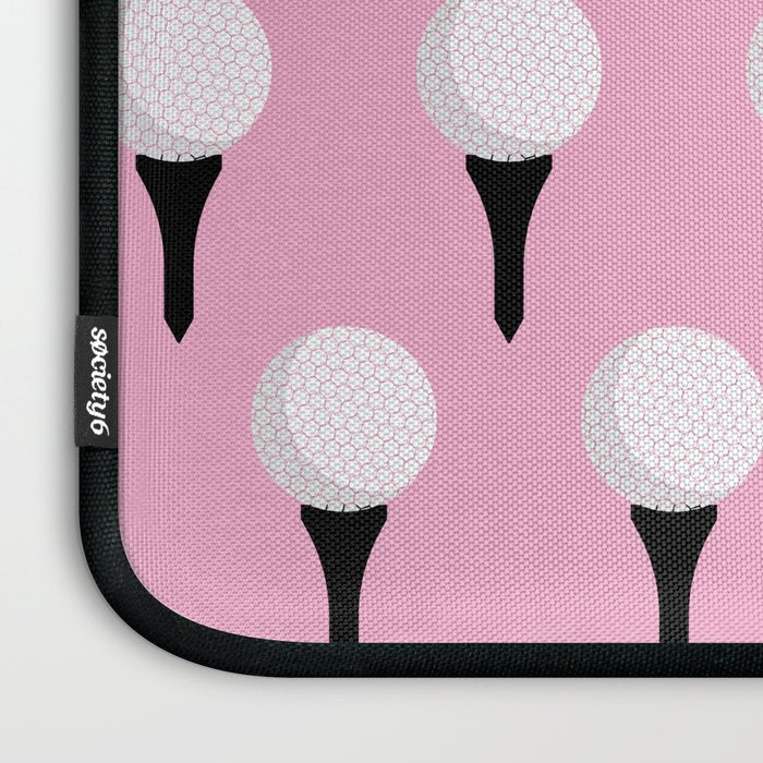 Golf Ball & Tee Pattern (Pink) Laptop Sleeve Gallery Image 3