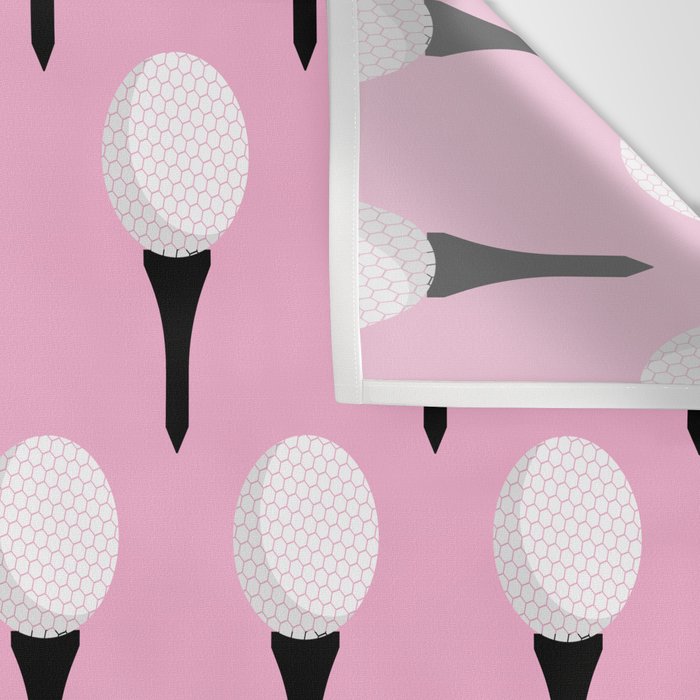 Golf Ball & Tee Pattern (Pink) Wall Tapestry Gallery Image 3