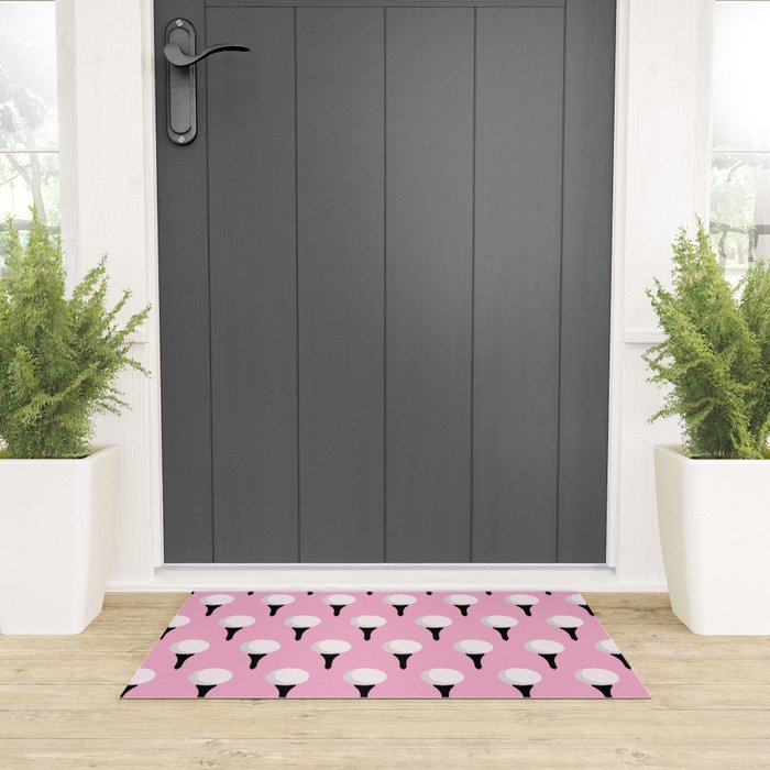 Golf Ball & Tee Pattern (Pink) Welcome Mat Gallery Image 3