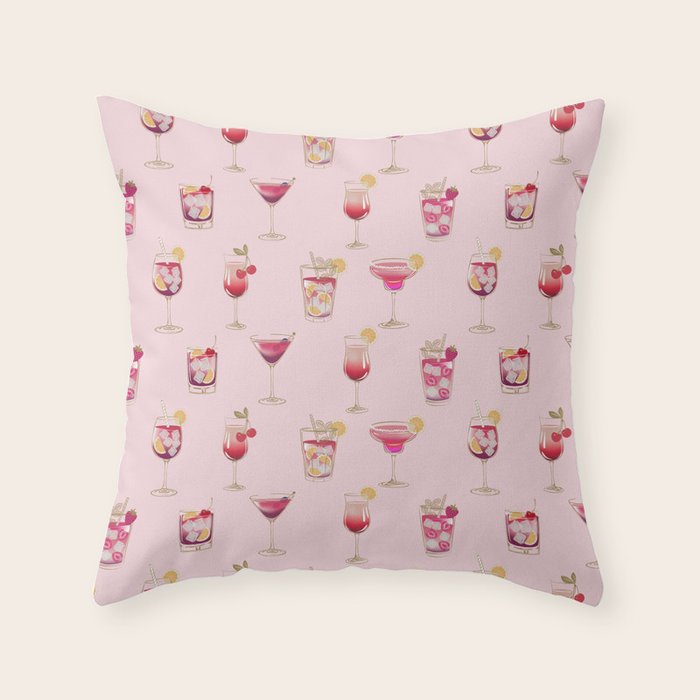 Glam Cocktails Theme Throw Pillow Gallery Image 1