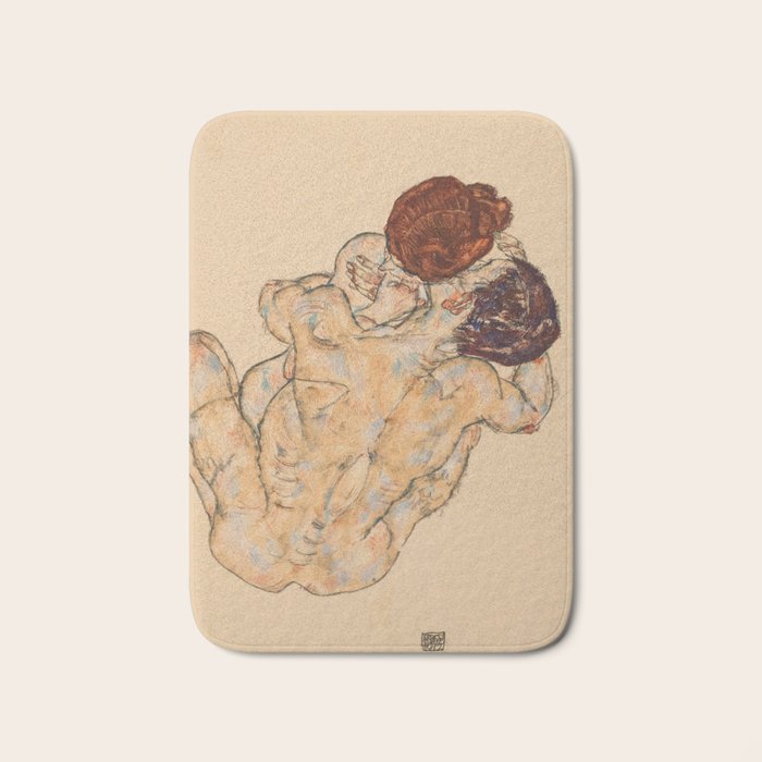 Egon Schiele "Mann und Frau, Umarmung" Bath Mat Gallery Image 1