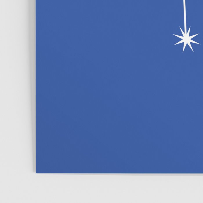 Gemini Zodiac Star Constellation Line Art Vibrant Blue Poster Gallery Image 3