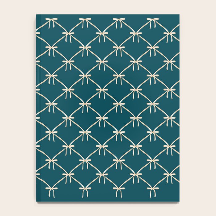 Bows & Ribbons Pattern XXIX Dark Teal Notebook Gallery Image 4