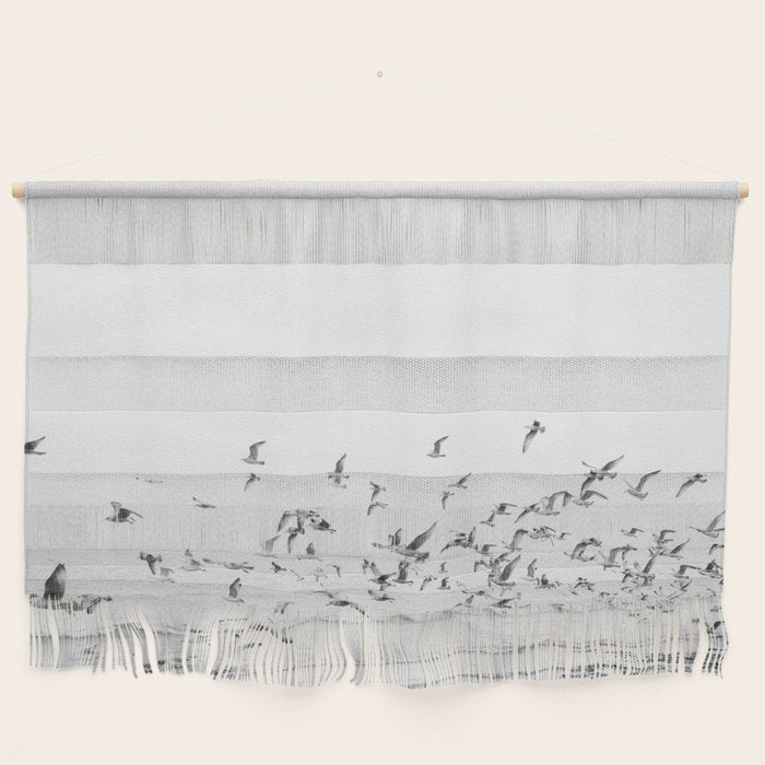 "Seagulls" | Coastal black and white photo | Film photography | Beach Wall Hanging Gallery Image 1