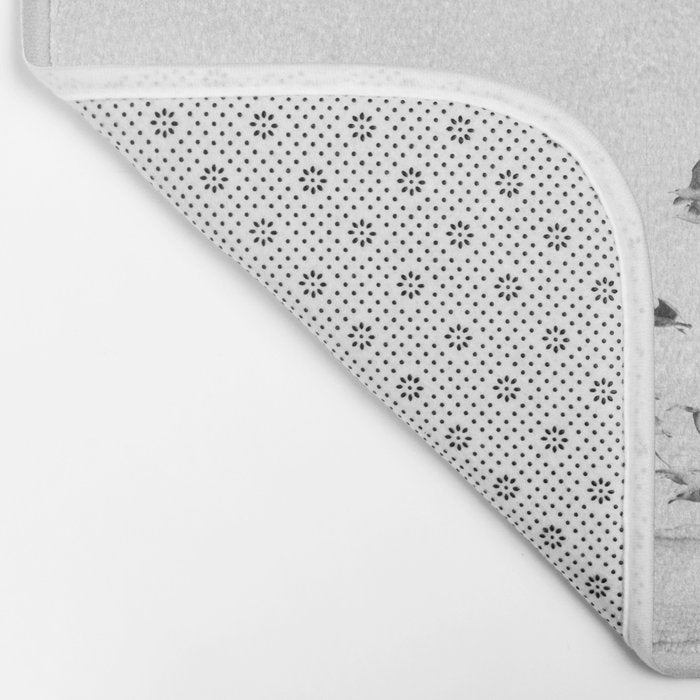 "Seagulls" | Coastal black and white photo | Film photography | Beach Bath Mat Gallery Image 2