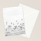 "Seagulls" | Coastal black and white photo | Film photography | Beach Stationery Card Gallery Image 2