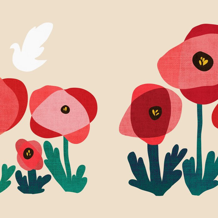 Poppy flowers and bird Coffee Mug Gallery Image 2