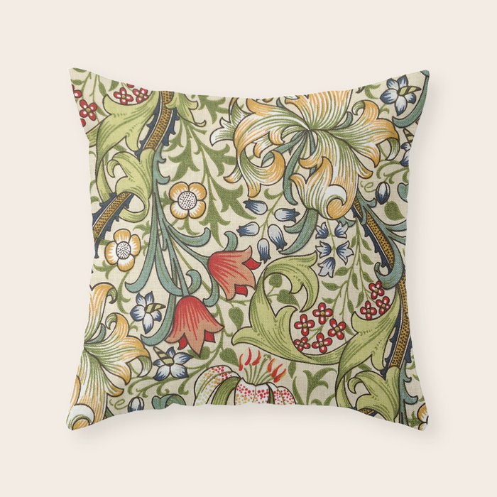 Modern poster-William Morris-Vegetable print 4. Throw Pillow Gallery Image 6