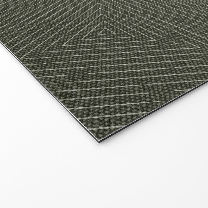 boho triangle stripes - olive green Welcome Mat Gallery Image 2