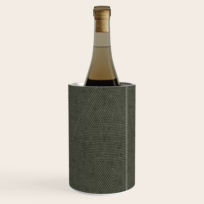 boho triangle stripes - olive green Wine Chiller Gallery Image 2