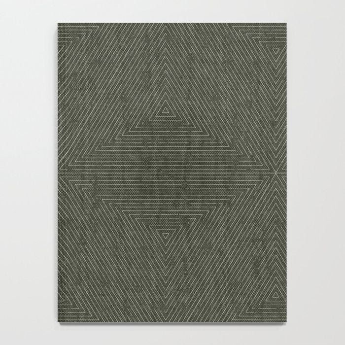 boho triangle stripes - olive green Notebook Gallery Image 4